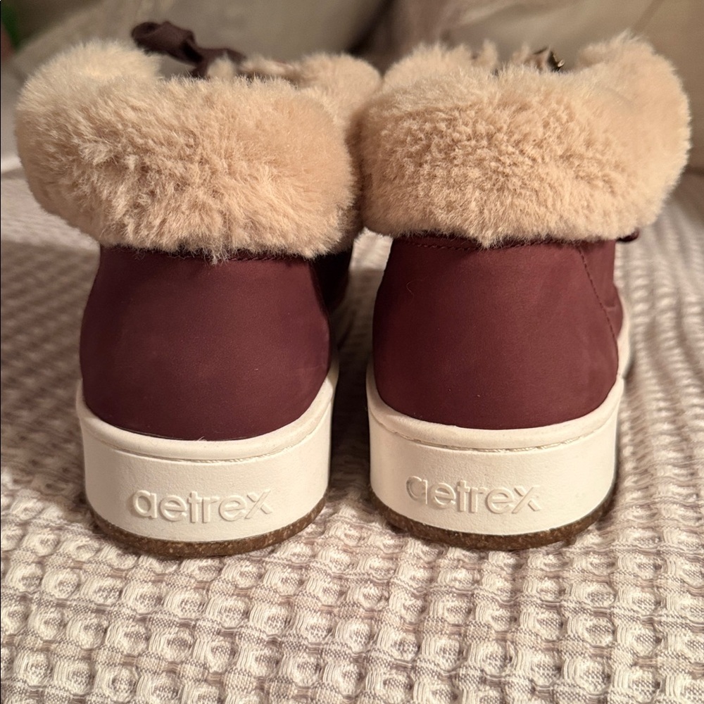 Aetrex Burgundy Fur-Lined Sneakers - Picture 3 of 4